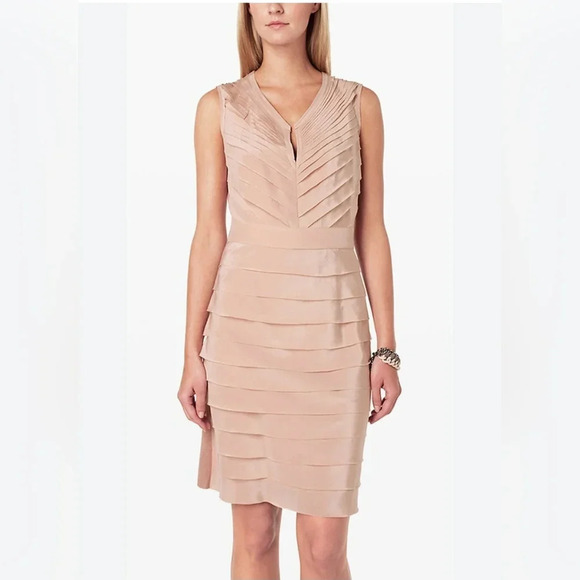 MarcCain Silk Layered Knit Dress sz 3 - Picture 9 of 9